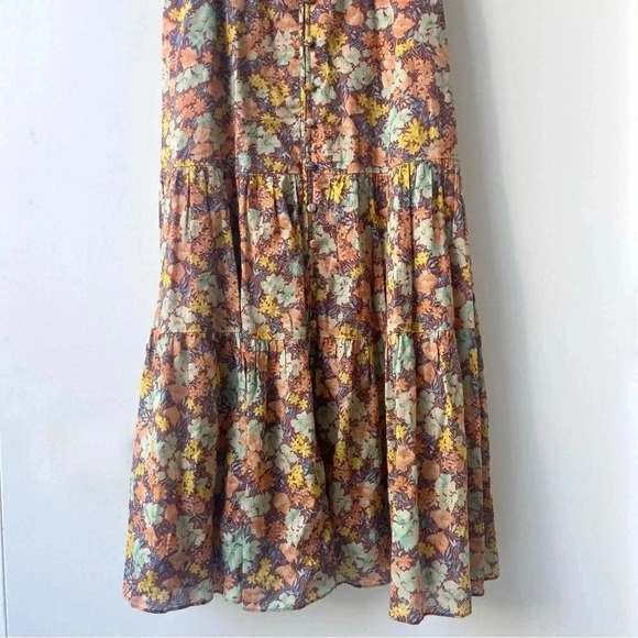 Veronica Beard Malgosia Midi Ruffle Dress - Multicolor Floral - Size 6 - Picture 7 of 12